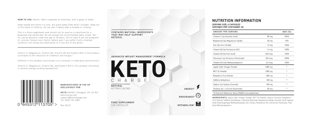 KetoCharge Inhaltsstoffe